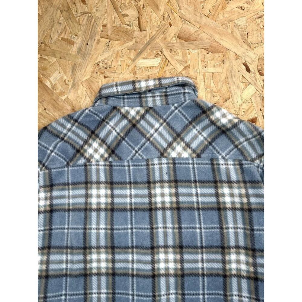 ONeill Fleece Flannel Shirt Mens Medium Blue Plaid Snap Button Long Sleeve - Picture 14 of 14